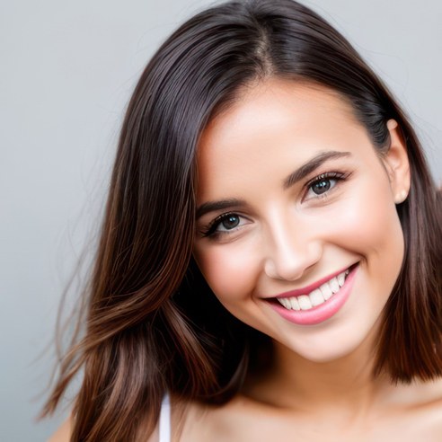 Portrait of young woman with beautiful smile