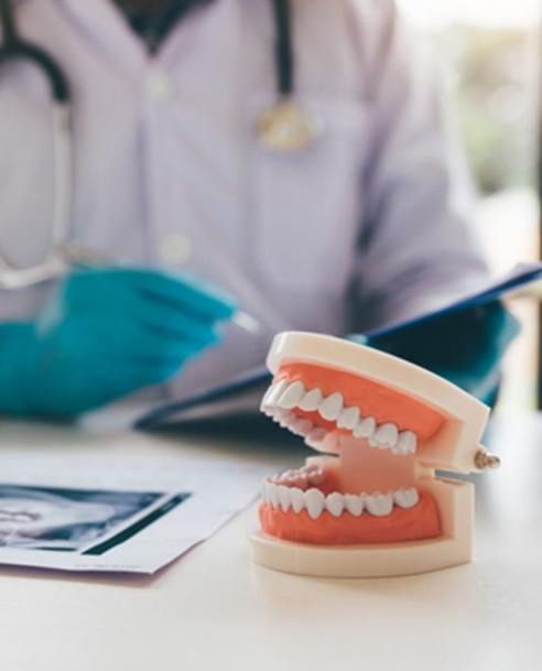 a closeup of dentures in Albuquerque