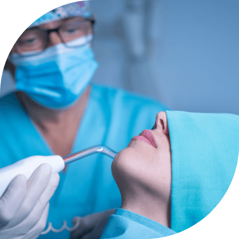 Dental patient receiving ozone treatment